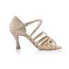 Scarpe DAN(C)IN Sandali | Scarpe Da Ballo In Glitter Oro Listini Incrociati 5 Fasce Tacco 7,5 Cm