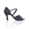 Scarpe DAN(C)IN Sandali | Scarpe Da Ballo In Glitter Nero Con Listini Incrociati, 6 Fasce , Tacco 7,5 Cm