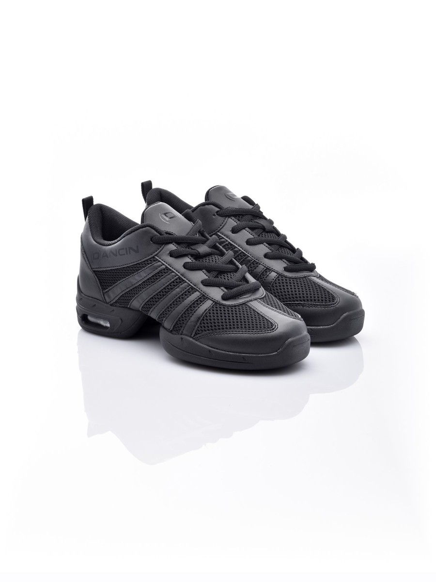 Scarpe DAN(C)IN Stringati | Sneaker Da Ballo Con Suola Divisa Unisex In Ecopelle E Mesh Nero