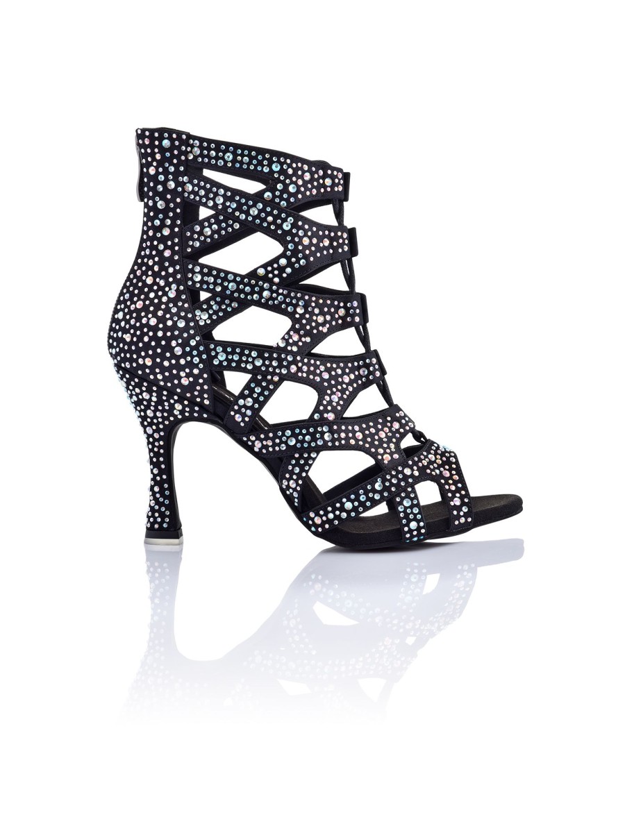 Scarpe DAN(C)IN Stivali | Stivaletti Da Ballo Special Edition Con Fasce Incrociate E Crystal Strass Tacco Cm 8