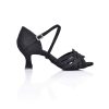 Scarpe DAN(C)IN Sandali | Scarpe Da Ballo In Glitter Nero Con Listini Incrociati, 6 Fasce , Tacco 5,5 Cm