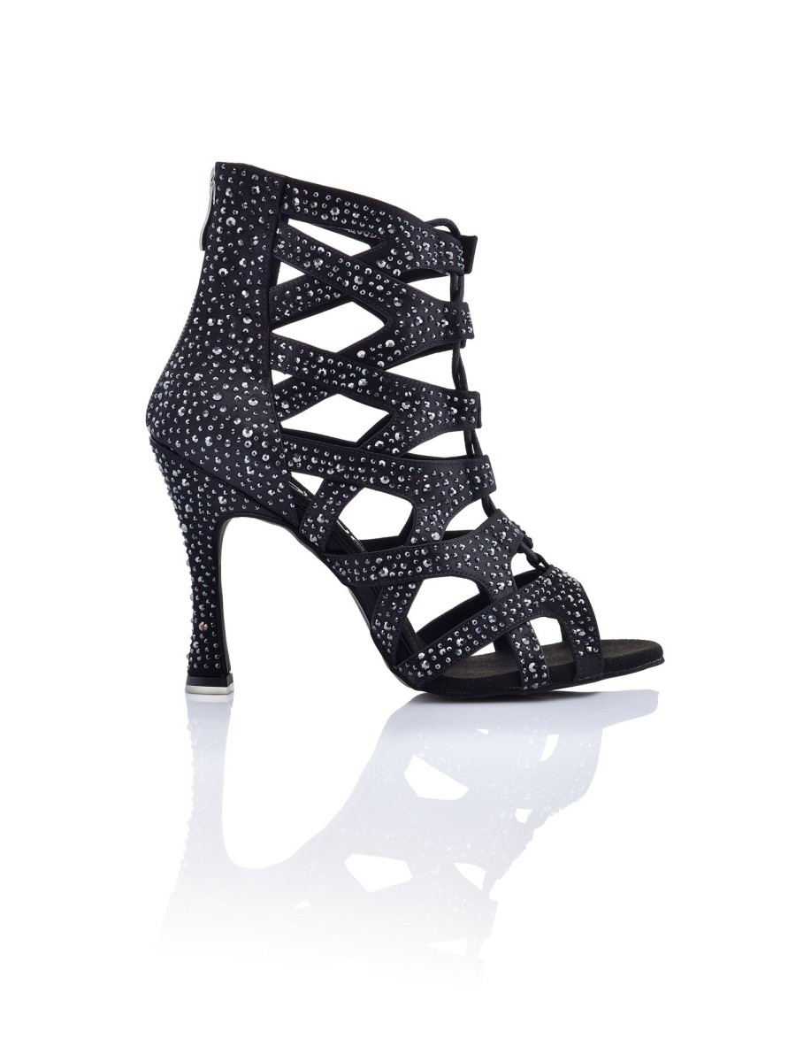 Scarpe DAN(C)IN Stivali | Stivaletti Da Ballo Con Fasce Incrociate E Crystal Strass Tacco Cm 10