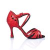 Scarpe DAN(C)IN Sandali | Scarpe Da Ballo In Raso Rosso 5 Fasce Con Listini Incrociati Tacco 8 Cm