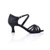 Scarpe DAN(C)IN Sandali | Scarpe Da Ballo Dancin In Raso Nero Con 5 Fasce Incrociate Tacco 5,5 Cm