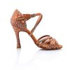 Scarpe DAN(C)IN Sandali | Scarpe Da Ballo In Raso Flesh Con Crystal Strass , 5 Fasce Tacco 10 Cm