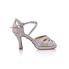 Scarpe DAN(C)IN Sandali | Scarpe Da Ballo Dancin Con Plateau Strass In Glitter Light Gold Tacco 8,5 Cm