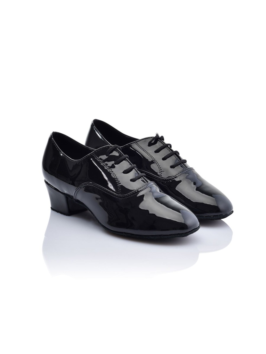 Scarpe DAN(C)IN Stringati | Scarpe Da Ballo Dancin Oxford In Vernice Nera Tacco Cm 3,5